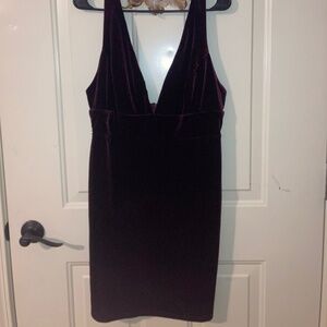 Lulus XL Velour Burgandy Lowcut Dress